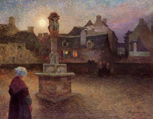 unknow artist The Wayside Cross at Rochefort-en-Terre France oil painting art
